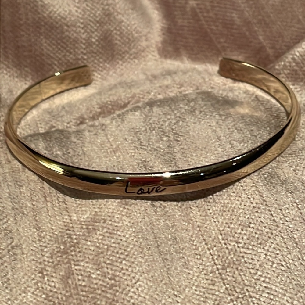 Gold Love Minimalist Cuff Bracelet